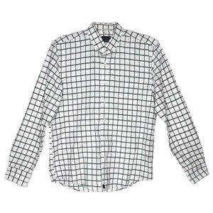 Untuckit Mens Button Down Shirt Blue Red Window Pane‎ Plaid Long Sleeve Size M